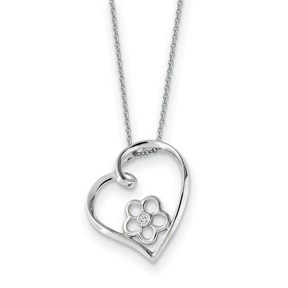 Rhodium Plated Sterling Silver & CZ My Special Niece Necklace, 18 Inch